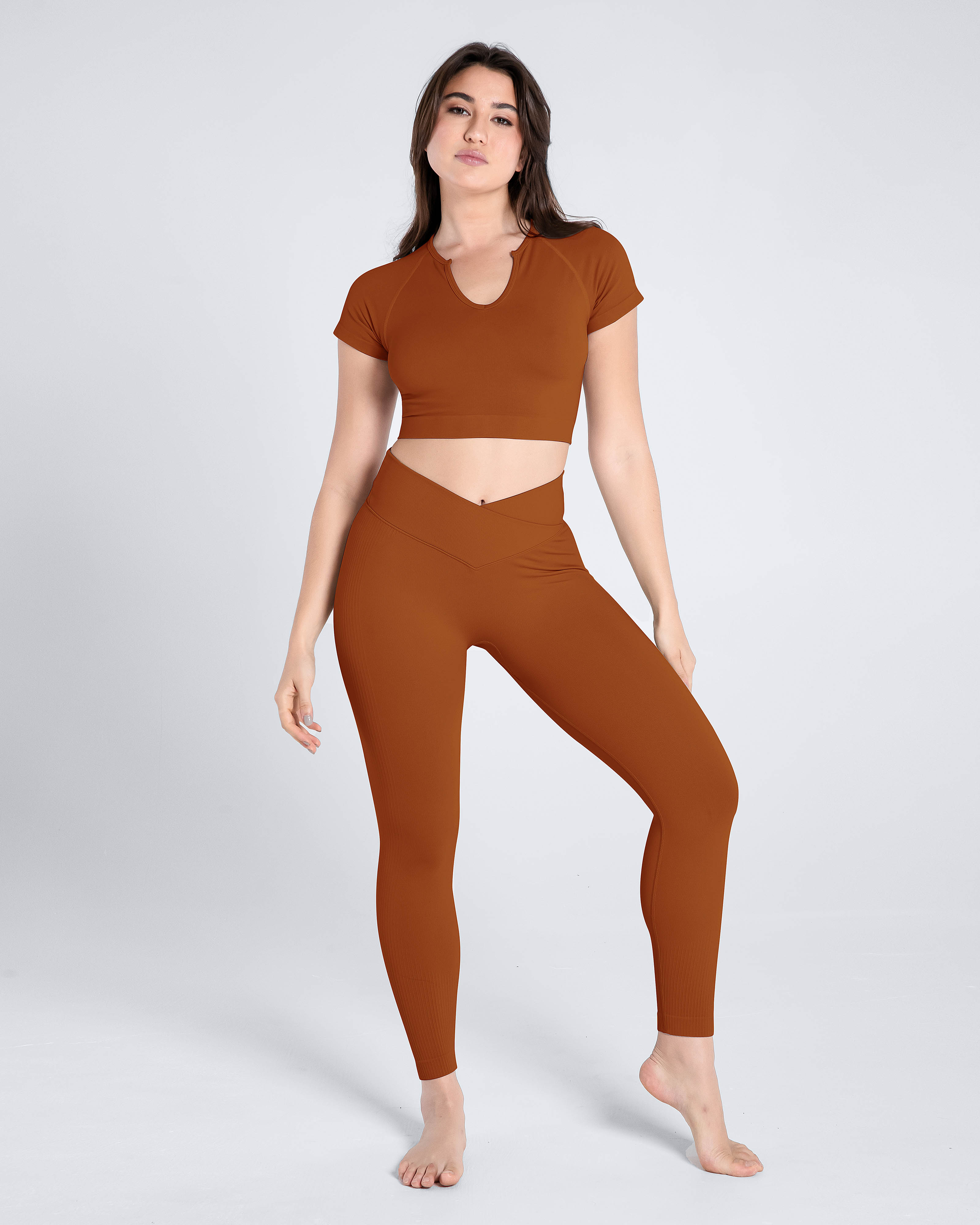 Premium Seamless V-neck Crop Top - Cosmolle