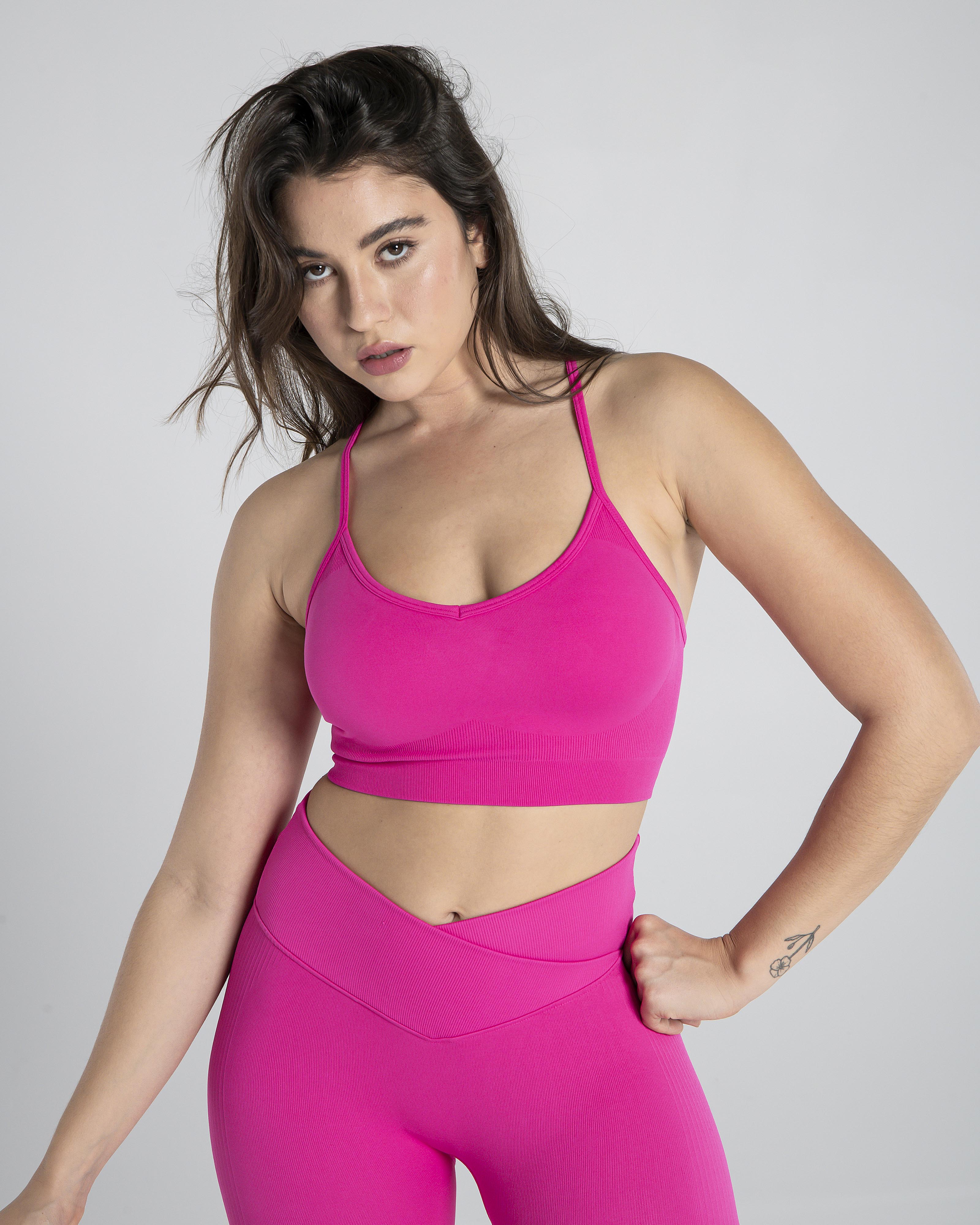 Premium Seamless Sports Bra/French Fuchsia