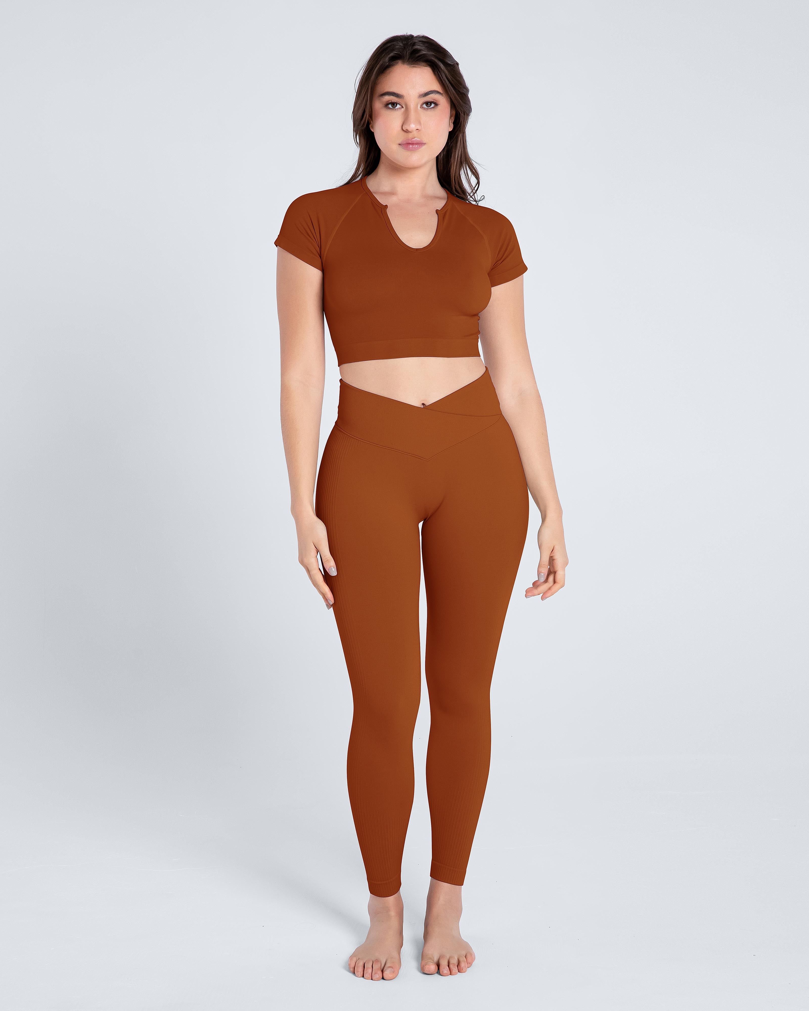 Premium Seamless V-neck Crop Top - Cosmolle