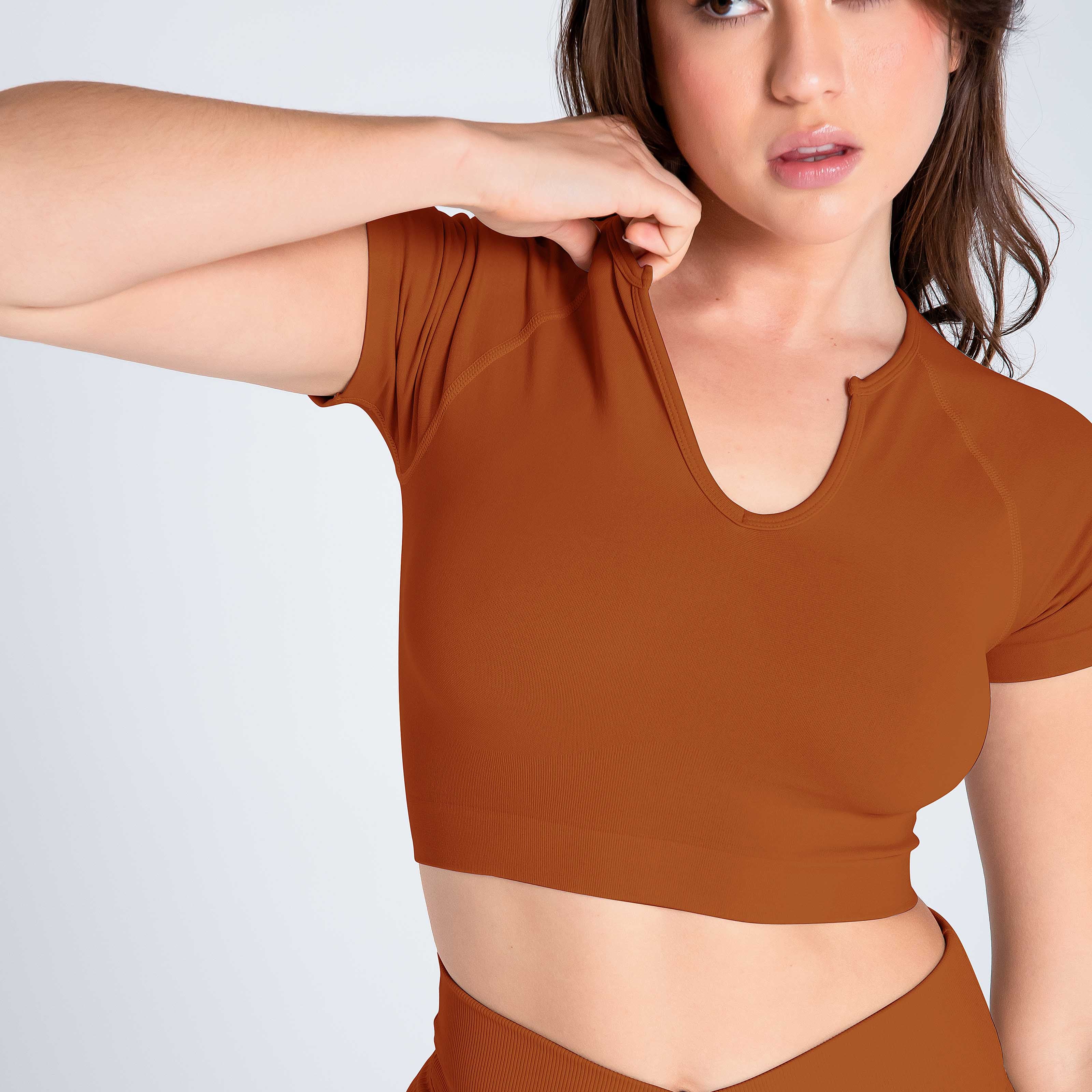 Premium Seamless V-neck Crop Top - Cosmolle