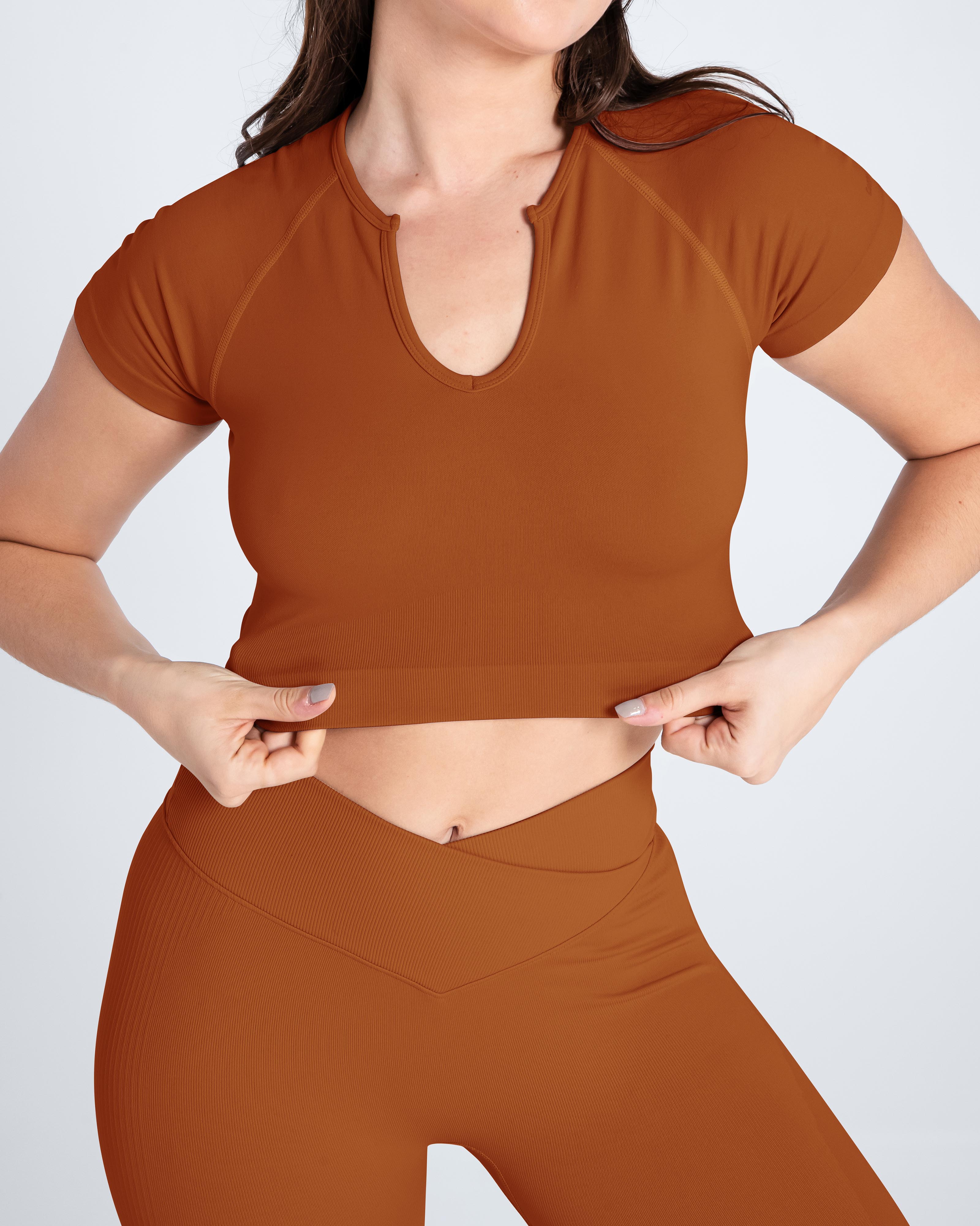 Premium Seamless V-neck Crop Top - Cosmolle