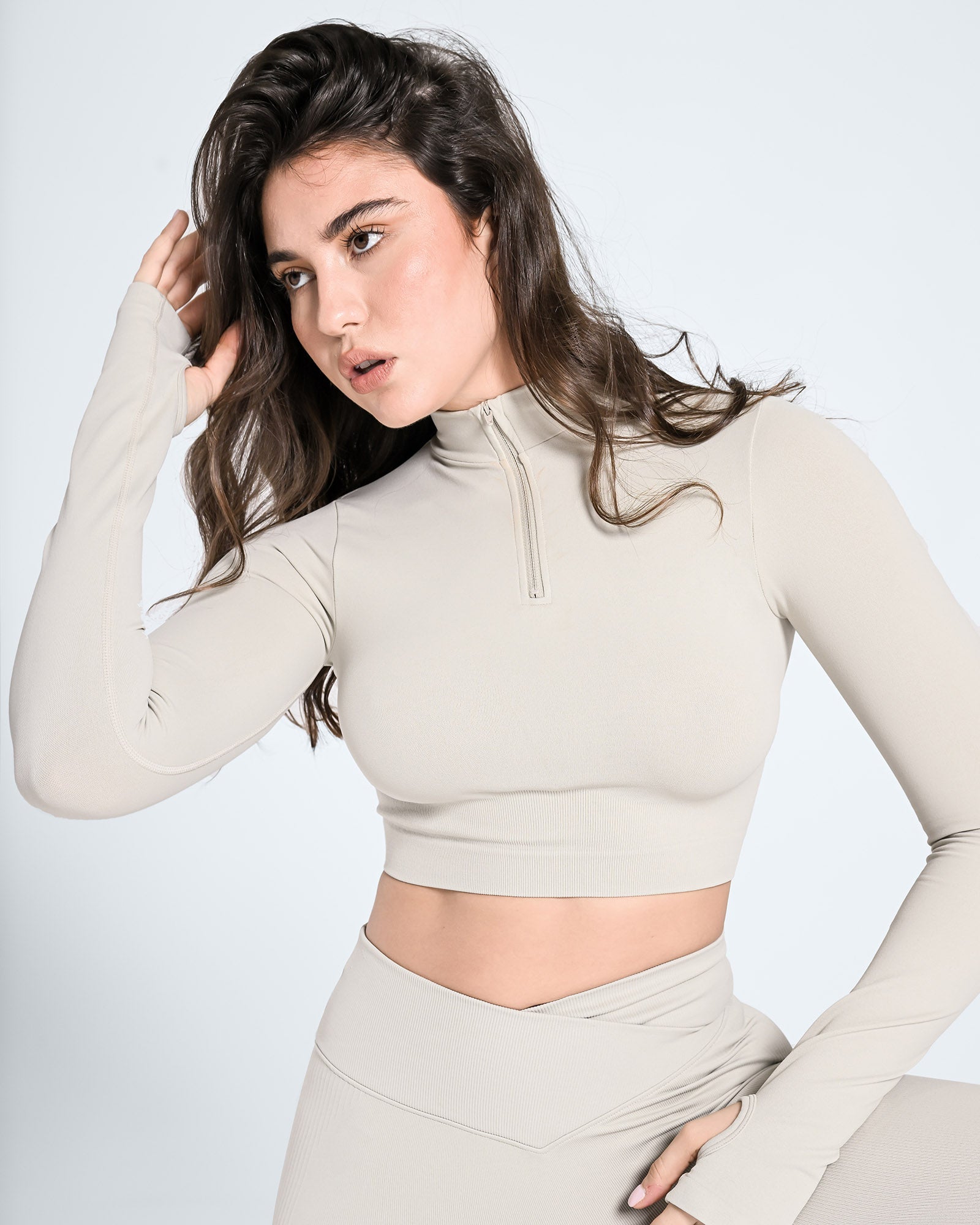 Seamless Half Zip Long Sleeve Top - Cosmolle