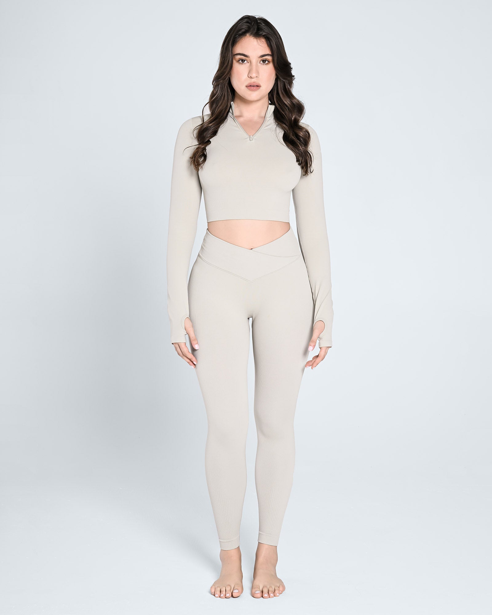 Seamless Half Zip Long Sleeve Top - Cosmolle