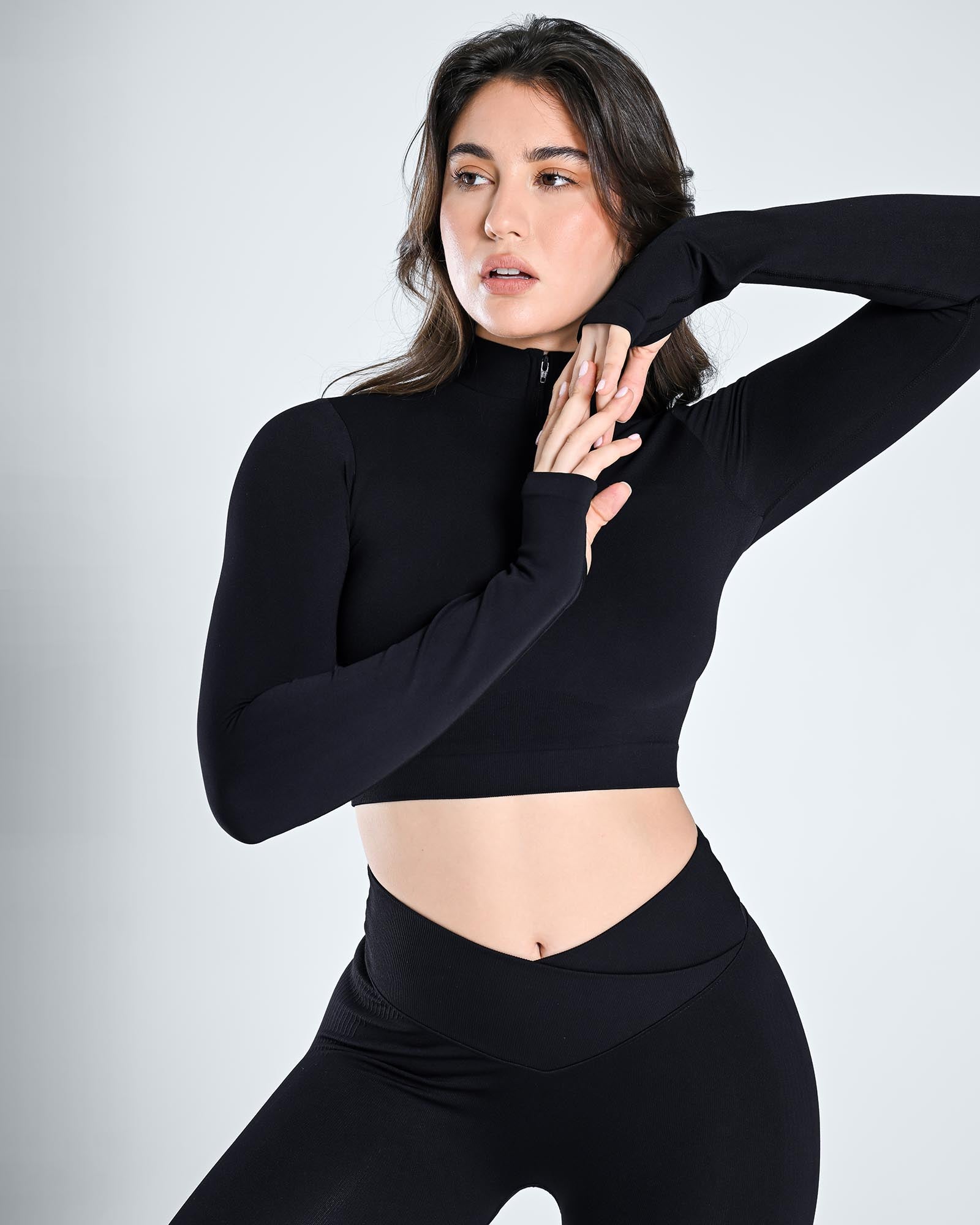 Seamless Half Zip Long Sleeve Top - Cosmolle