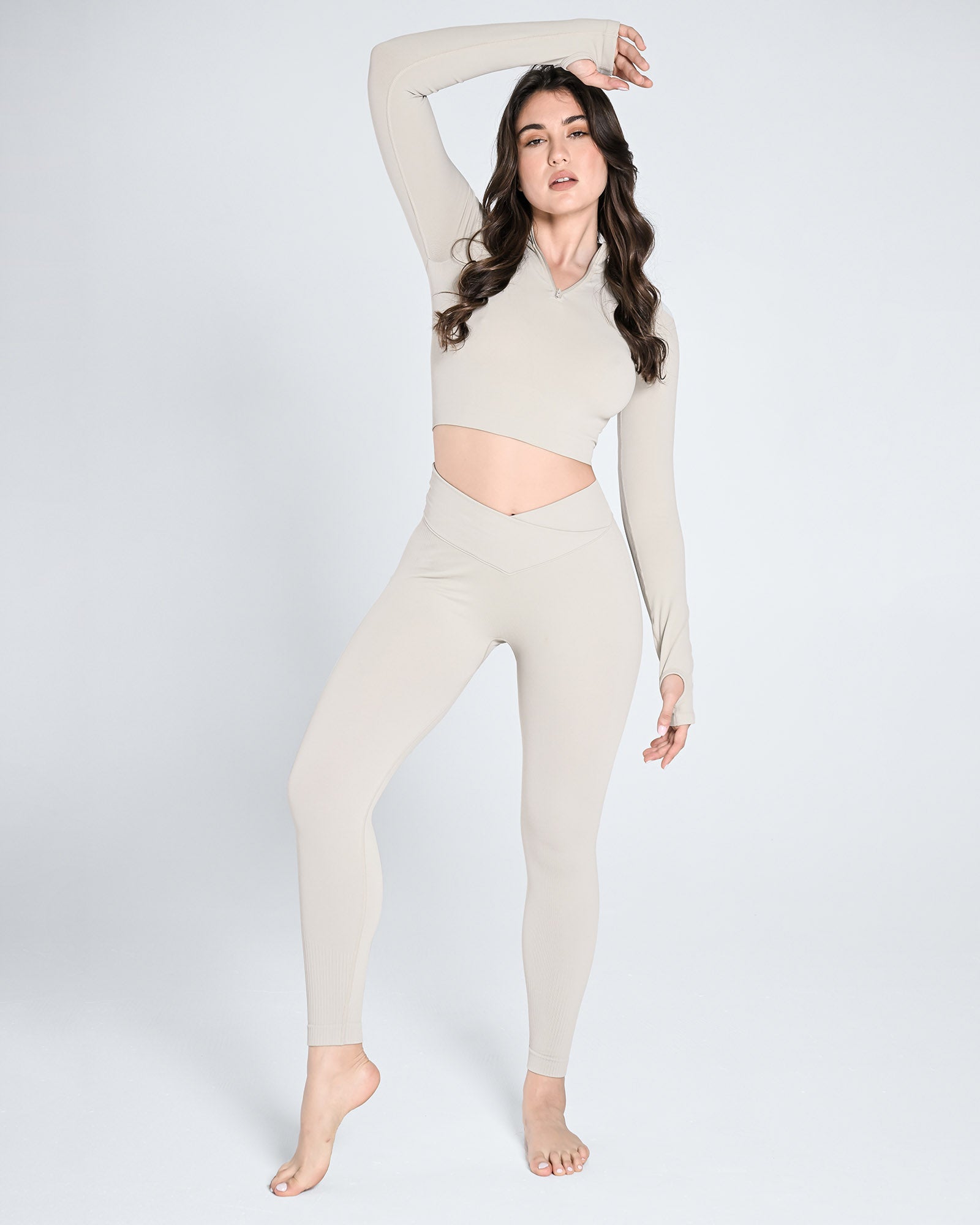 Seamless Half Zip Long Sleeve Top - Cosmolle