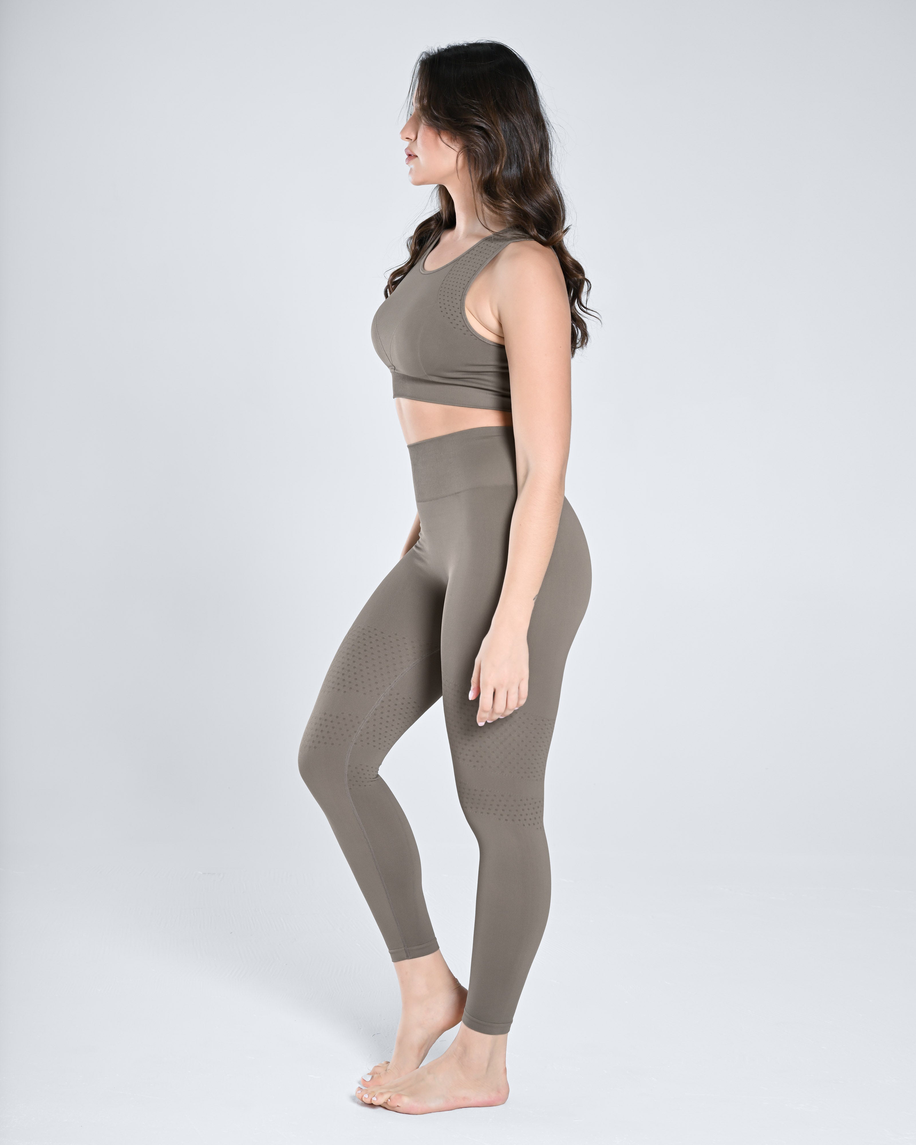 Seamless Tank Top & Legging Set - Dusty Gray - Cosmolle