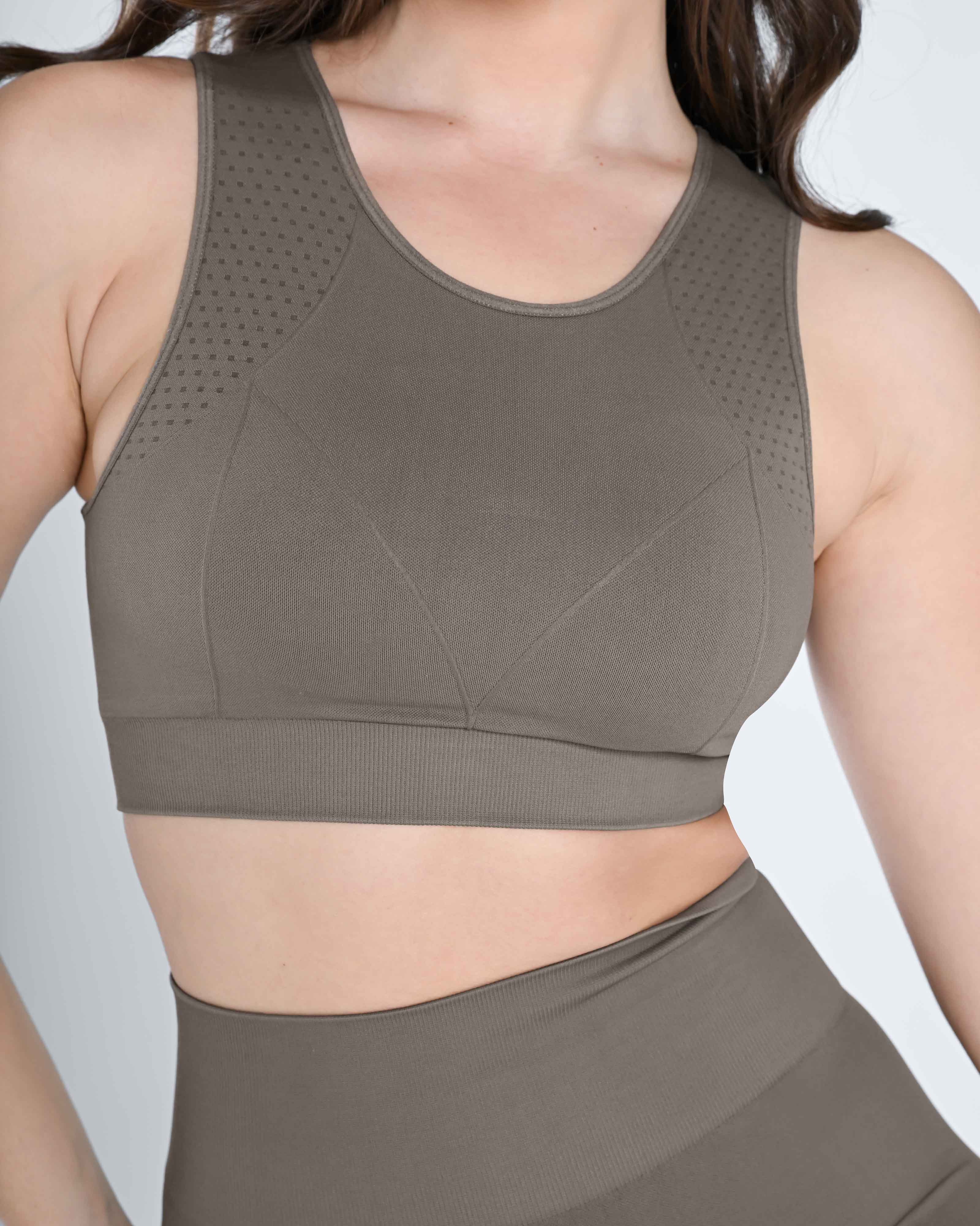 Seamless Tank Top & Legging Set - Dusty Gray - Cosmolle