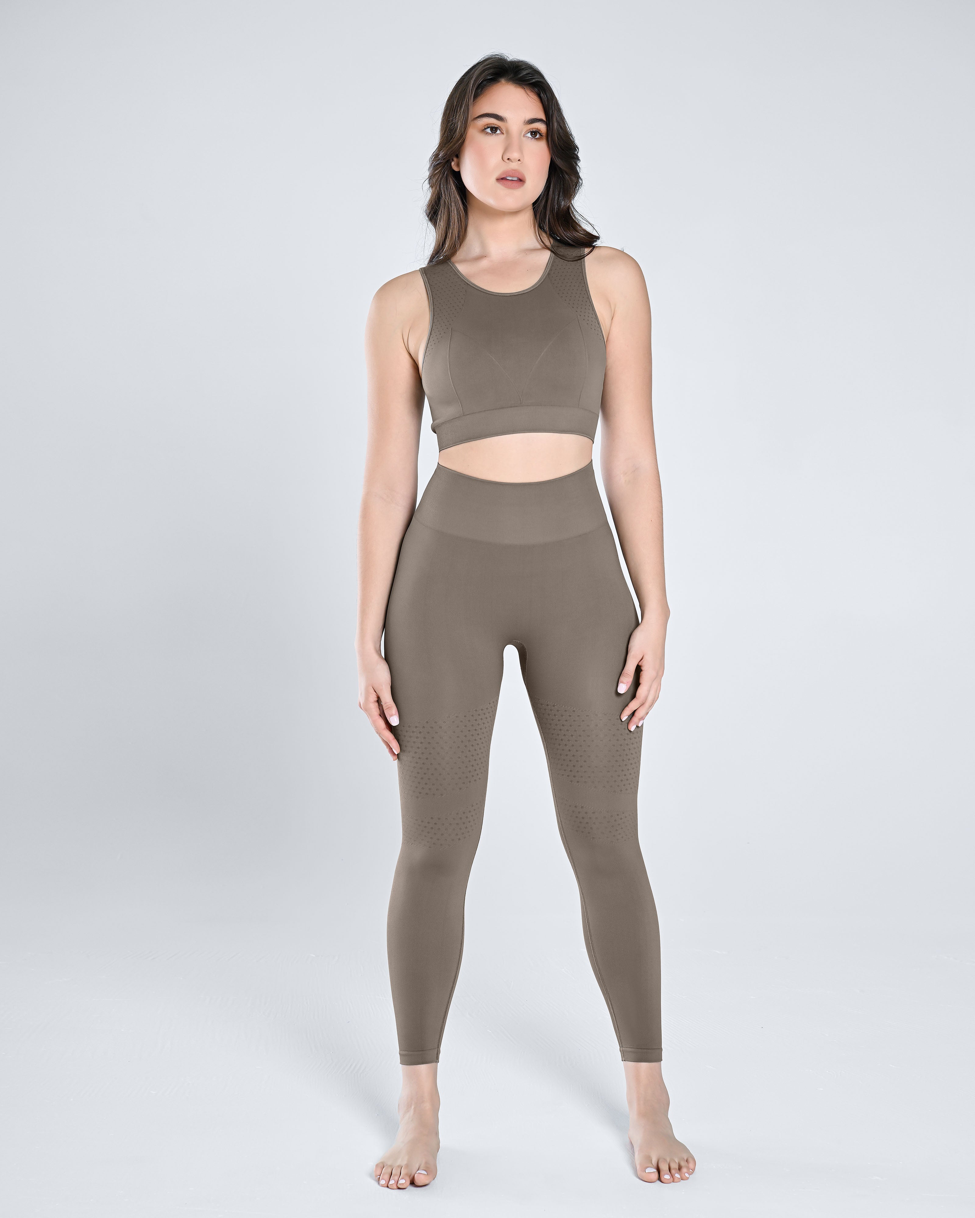 Seamless Tank Top & Legging Set - Dusty Gray - Cosmolle