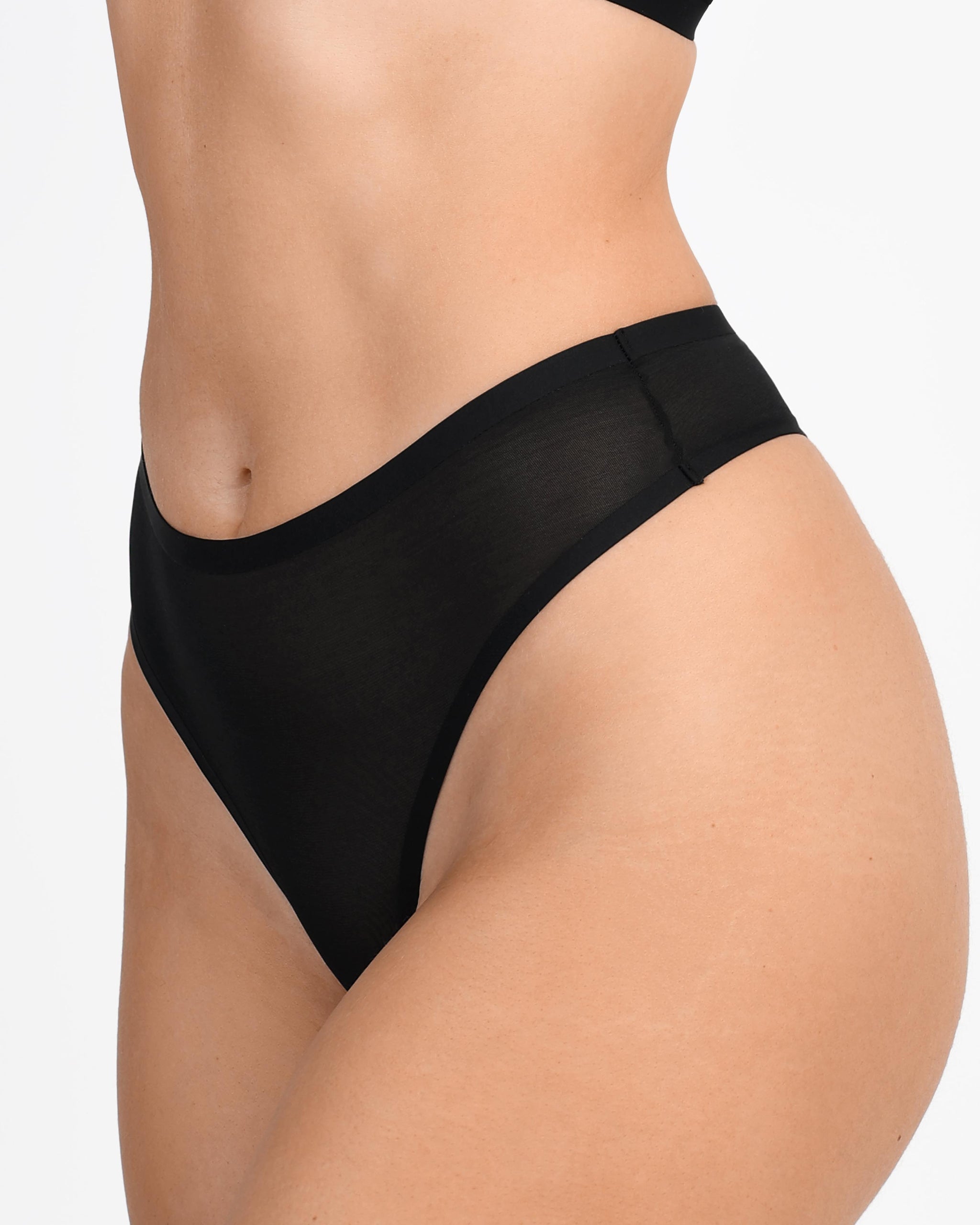 Cotton On Cotton:On mesh high cut thong in black - ShopStyle
